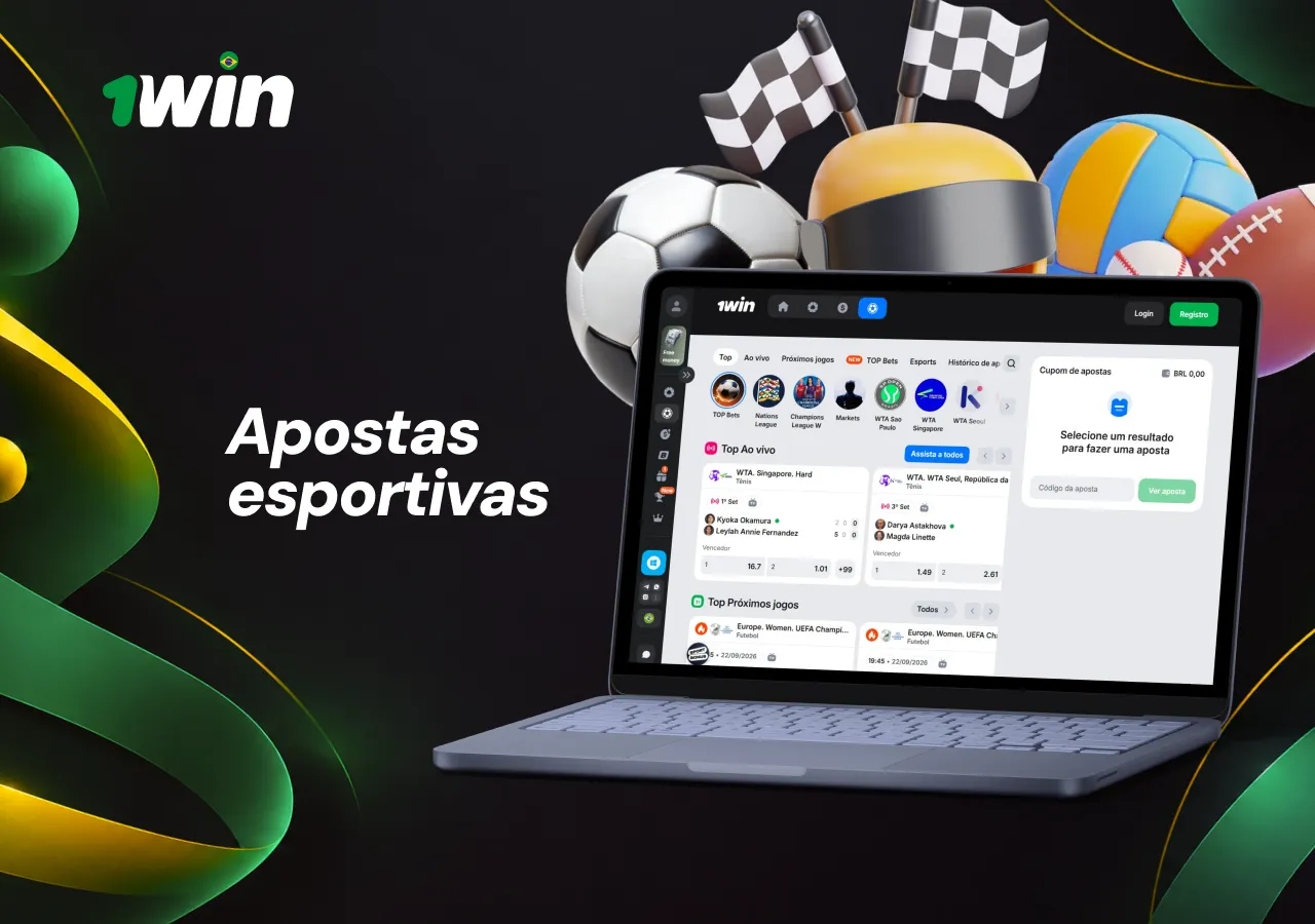 Apostas esportivas, eSports e eventos esportivos ao vivo disponíveis na plataforma.